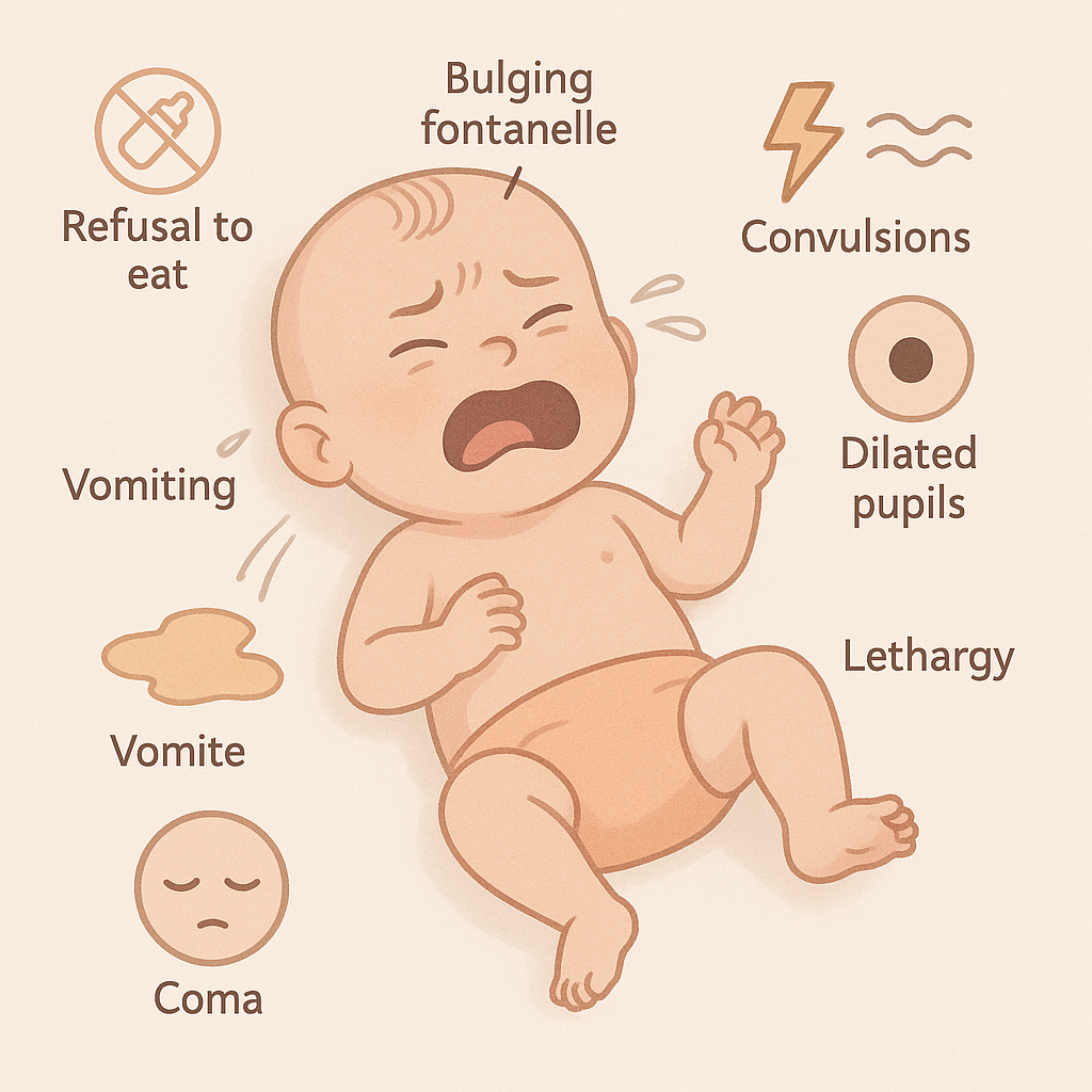 Illustration of clinical manifestations in the neonatal period