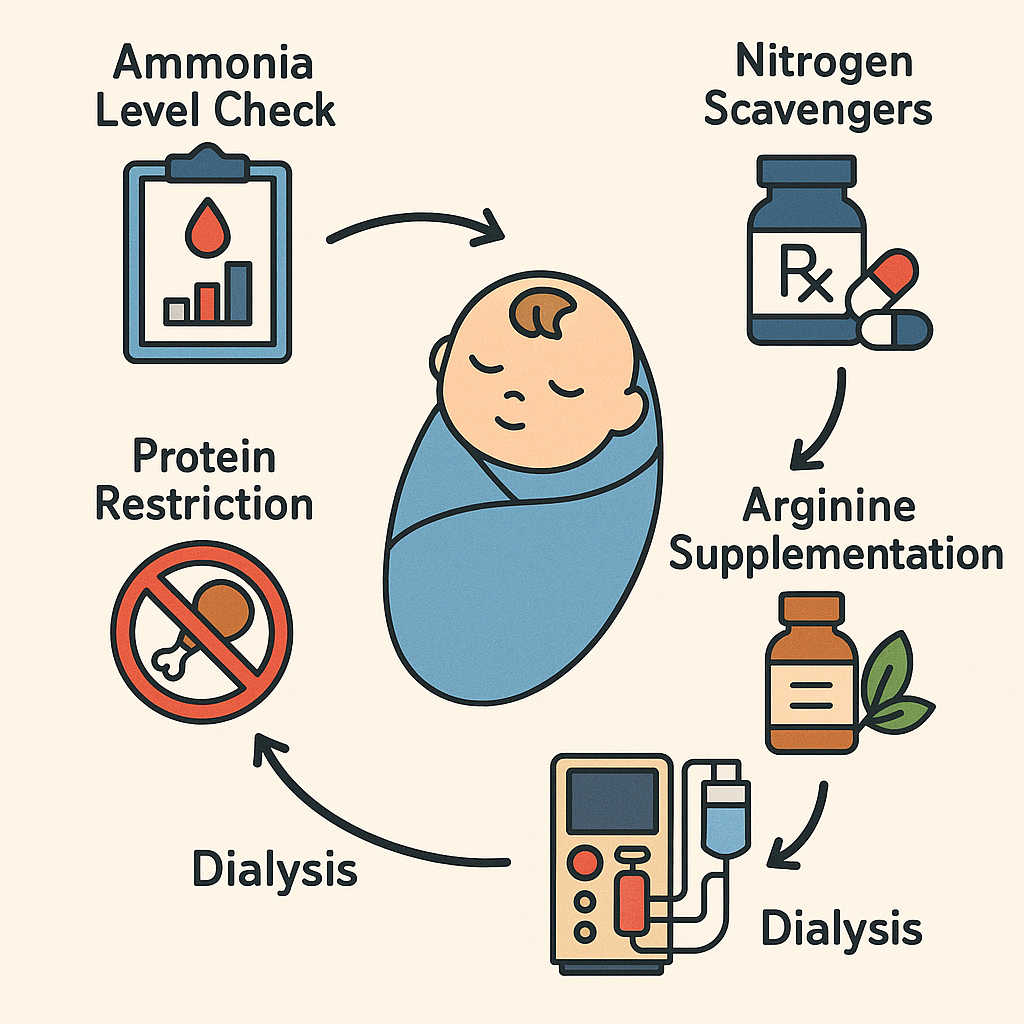 Illustration of management strategies for OTC deficiency