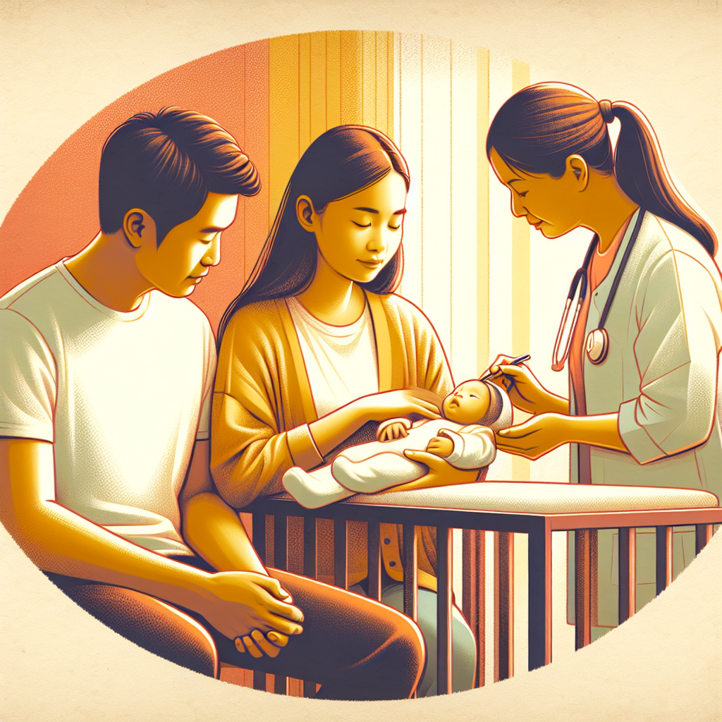 Illustration of parents and medical team
