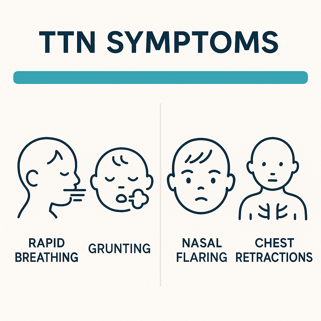 Illustration of newborn experiencing tachypnea